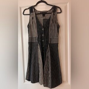 Marc By Marc Jacobs Navy and Cream A-Line Midi Dress